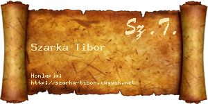 Szarka Tibor névjegykártya